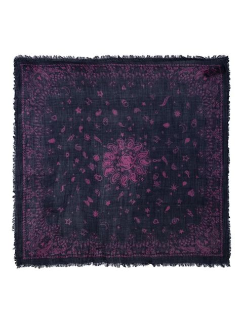 Zadig&Voltaire Nuage fringed printed bandana scarf - Blue - zdjęcie produktu nr 1