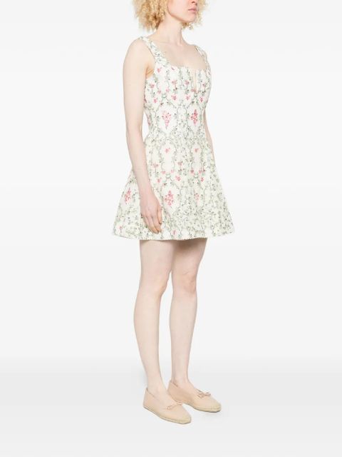 Agua By Agua Bendita floral-print mini dress - Neutrals