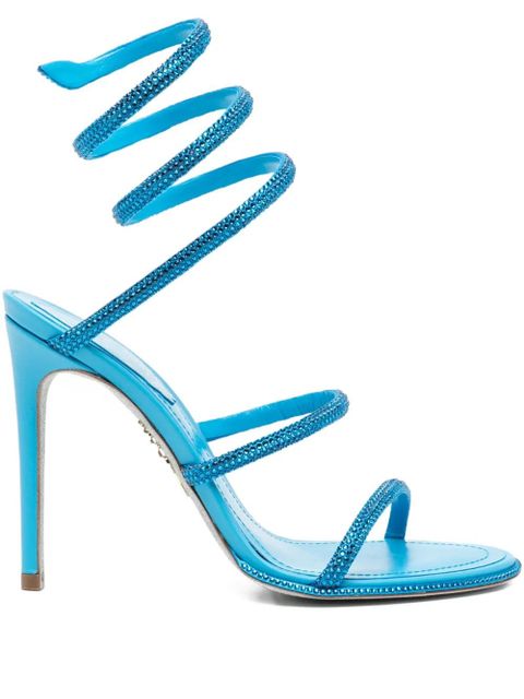 René Caovilla 110mm crystal-embellished spiral-wrap sandals - Blue - zdjęcie produktu nr 1