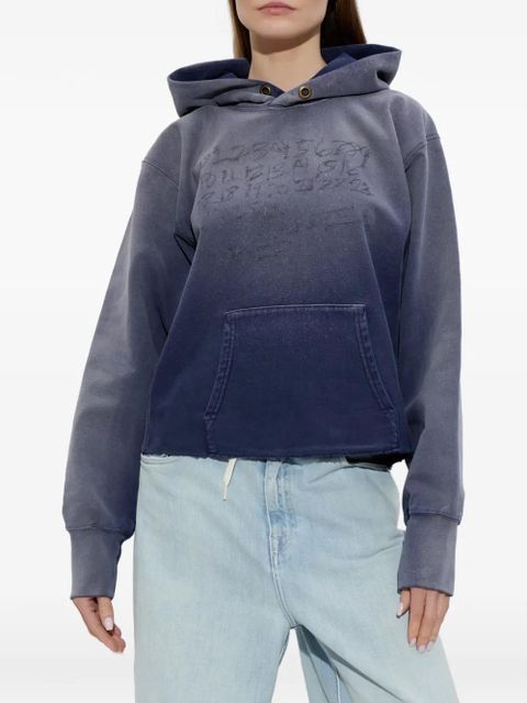 Maison Margiela embroidered-logo hoodie - Blue