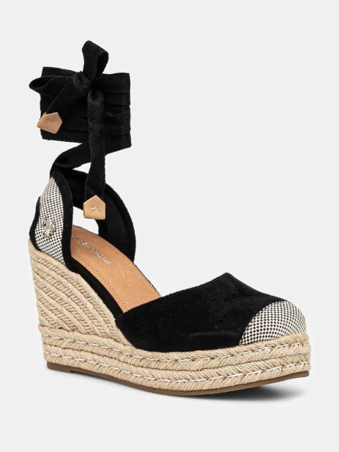 U.S. Polo Assn. espadryle STEFY kolor czarny na koturnie STEFY001W/5HT2