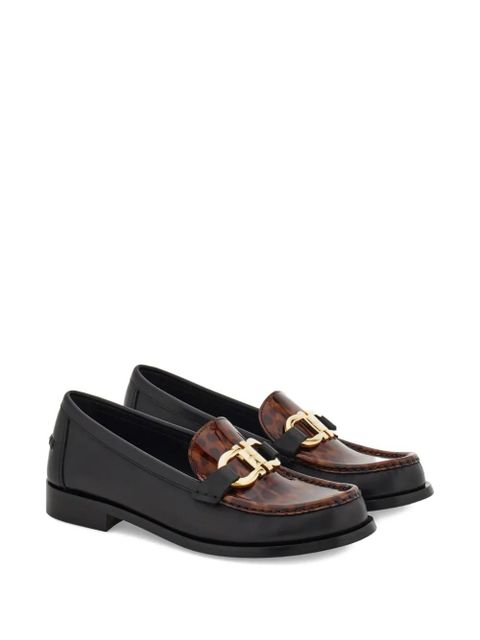 Ferragamo tortoiseshell Gancio loafers - Black - zdjęcie produktu nr 2