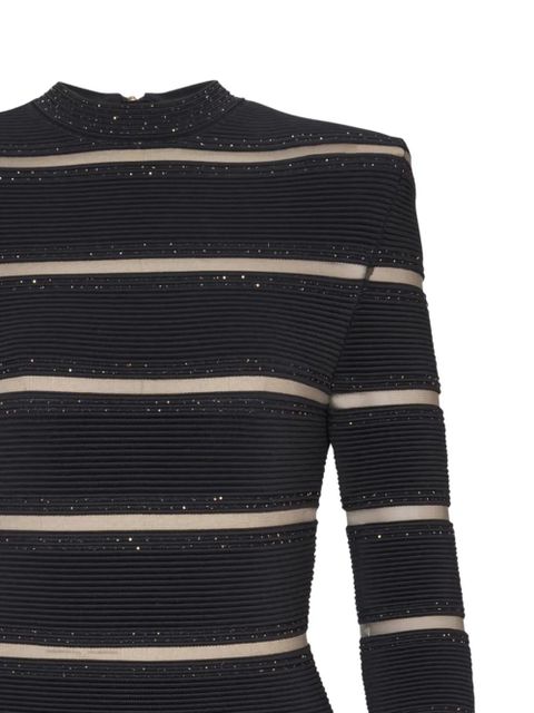 Balmain glitter striped bodycon dress - Black - zdjęcie produktu nr 2