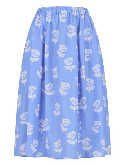 Marni floral-print midi skirt - Blue - zdjęcie produktu nr 1