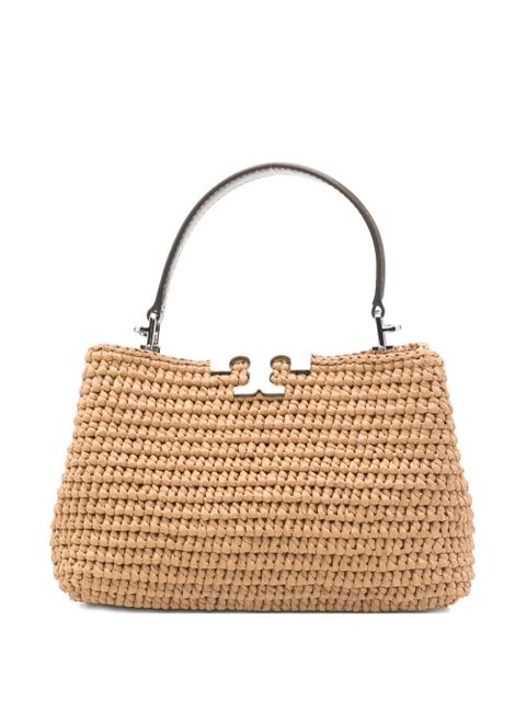 Tory Burch mini Eleanor straw tote bag - Neutrals - zdjęcie produktu nr 1