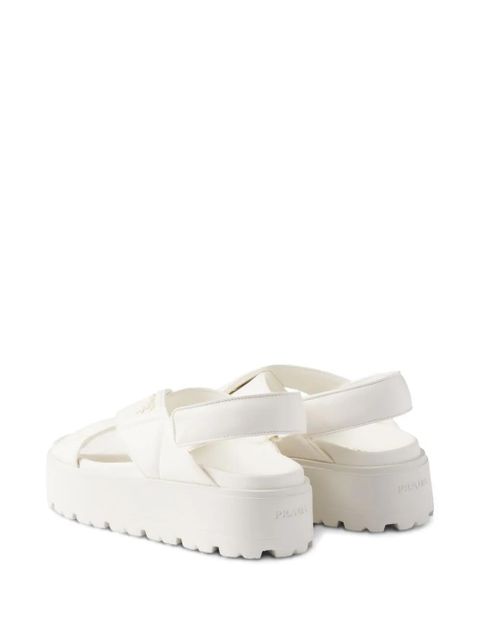 Prada leather flatform sandals - White - zdjęcie produktu nr 2