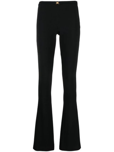 Blumarine logo-buckle flared trousers - Black - zdjęcie produktu nr 1