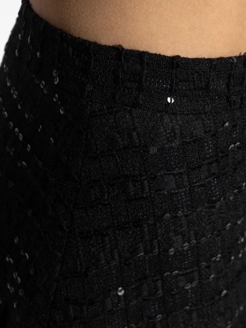 Alessandra Rich sequin slit skirt - Black