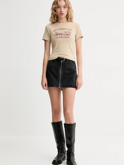 Levi's t-shirt bawełniany damski kolor beżowy A8798