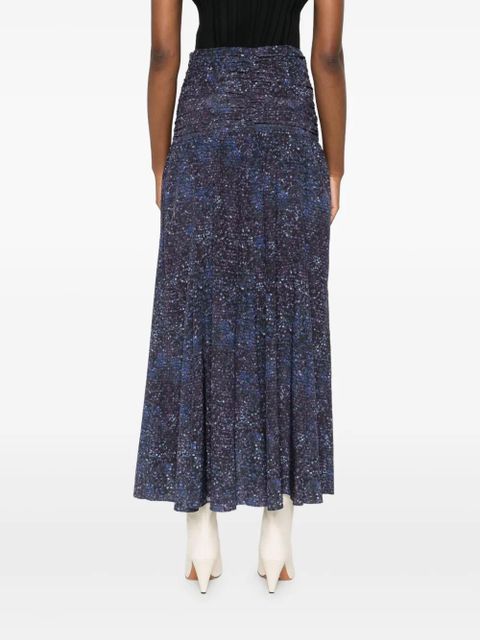 ISABEL MARANT Syana gathered-print skirt - Blue - zdjęcie produktu nr 2