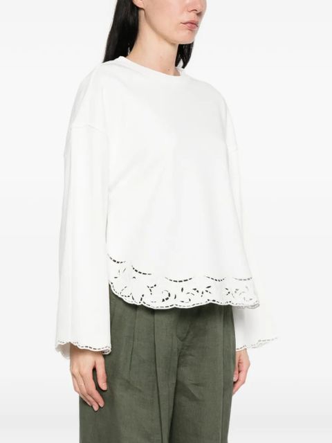 TWINSET eembroidered-detail sweatshirt - White