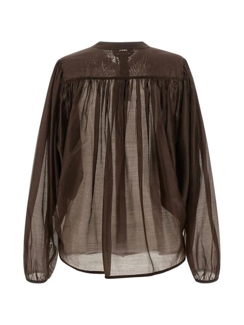 TWINSET semi-transparent puff-sleeve shirt - Brown - zdjęcie produktu nr 2