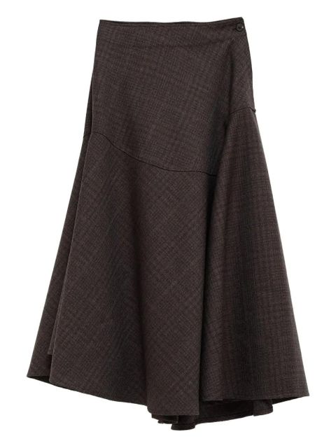 OUR LEGACY Waltz check-pattern midi skirt - Brown
