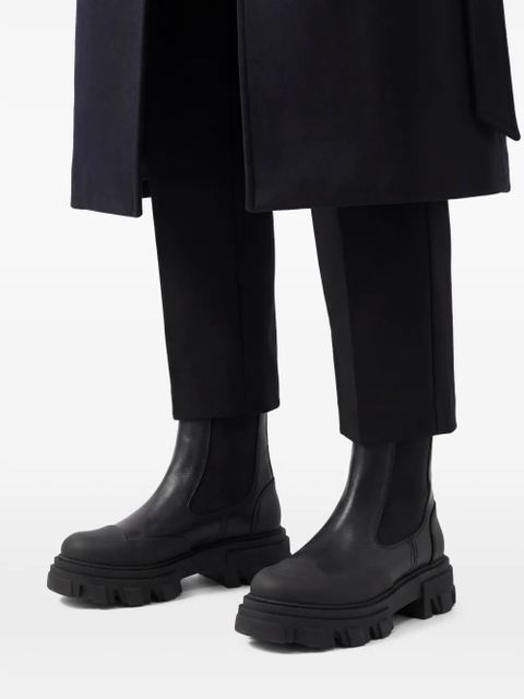 GANNI Cleated faux-leather chelsea boots - Black