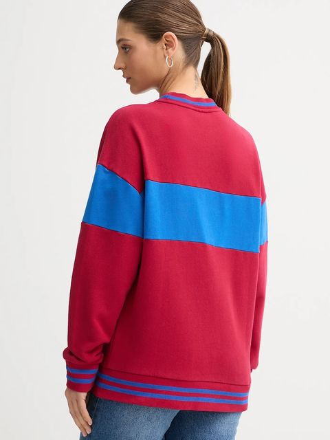 United Colors of Benetton bluza bawełniana x Stranger Things kolor bordowy z nadrukiem 342ZU10BA