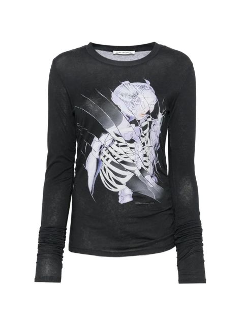 OUR LEGACY Strain Slim print long-sleeve T-shirt - Black - zdjęcie produktu nr 1