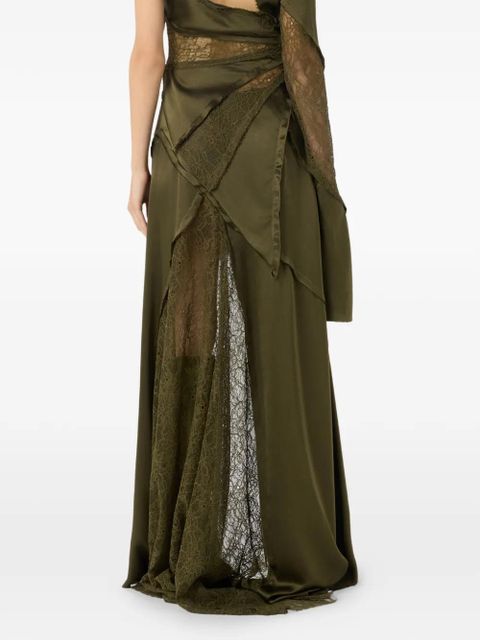 Blumarine lace-overlay skirt - Green