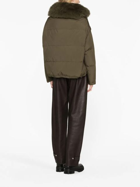 Yves Salomon hooded puffer jacket - Green