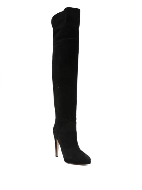 Casadei 100mm suede knee-high stiletto boots - Black - zdjęcie produktu nr 2