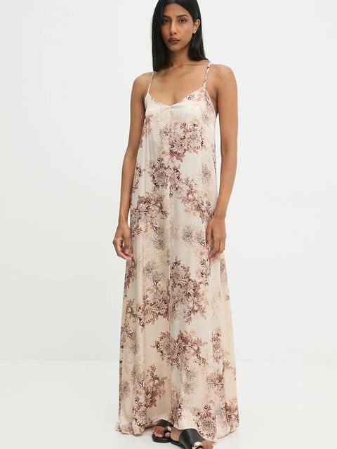 Answear.LAB sukienka kolor beżowy maxi rozkloszowana - zdjęcie produktu nr 1