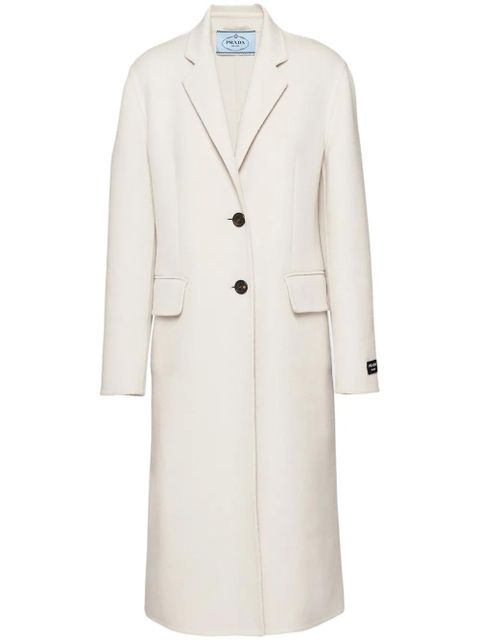 Prada single-breasted cashgora coat - White - zdjęcie produktu nr 1