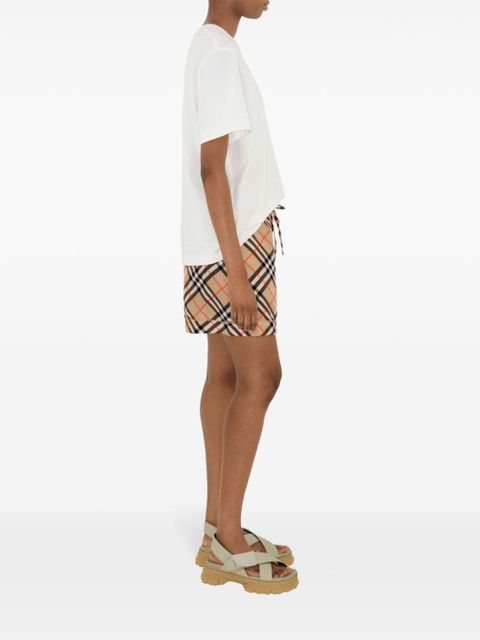Burberry check-print silk shorts - Neutrals