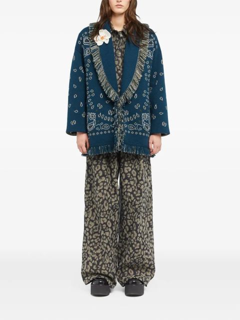 Alanui bandana-jacquard cardigan - Blue - zdjęcie produktu nr 2