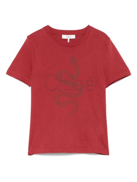 Chloé logo-print T-shirt - Red
