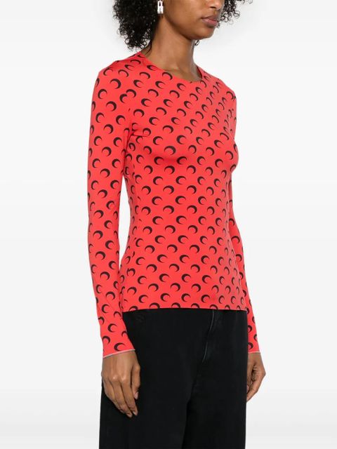 Marine Serre Moonogram-pattern top - Red