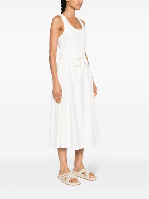 Moncler drawstring-waist midi dress - White