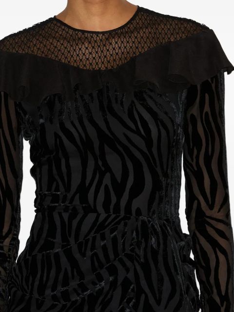 ISABEL MARANT zebra-print asymmetric dress - Black