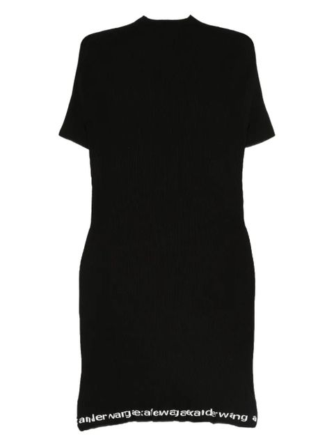 Alexander Wang ribbed logo-detail midi dress - Black - zdjęcie produktu nr 1