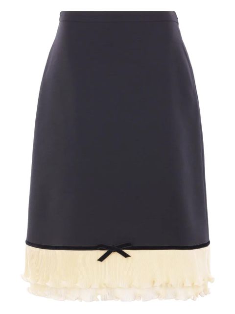 Valentino Garavani pleated-trim bow skirt - Black - zdjęcie produktu nr 1