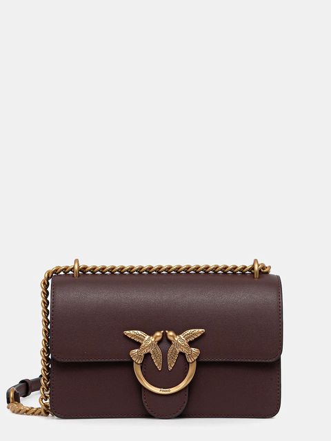 Pinko torebka skórzana kolor brązowy 100074 A0F1 - zdjęcie produktu nr 1