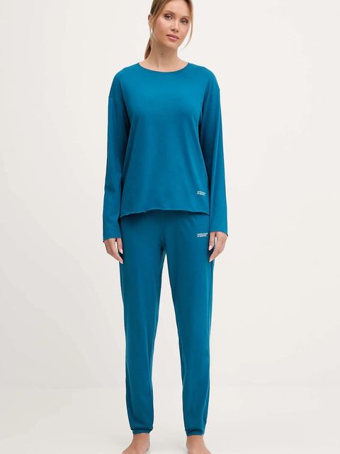 United Colors of Benetton piżama bawełniana damska kolor niebieski 35VB3P048 - zdjęcie produktu nr 1