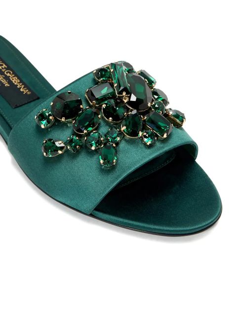 Dolce & Gabbana jewel-embellished sandals - Green