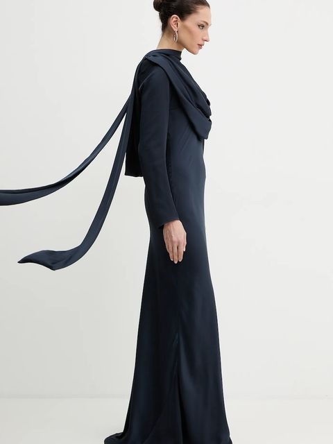 Rotate sukienka kolor granatowy maxi prosta 1154392318