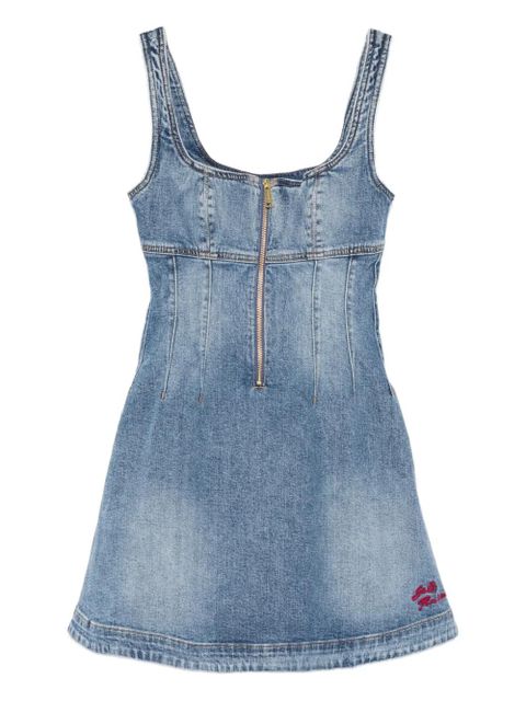 Self-Portrait denim zip mini dress - Blue - zdjęcie produktu nr 1