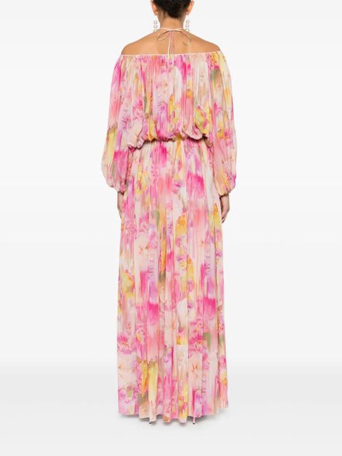 Blumarine floral-print georgette maxi dress - Pink