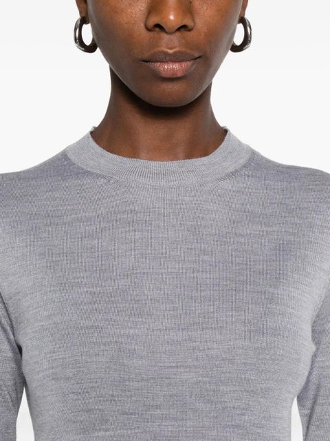 AMI Paris crew-neck wool-silk blend sweater - Grey