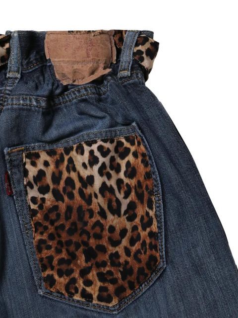MC2 Saint Barth leopard-print denim shorts - Blue