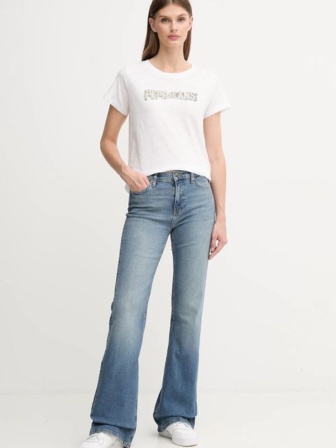 Pepe Jeans t-shirt bawełniany damski kolor biały PL5000013
