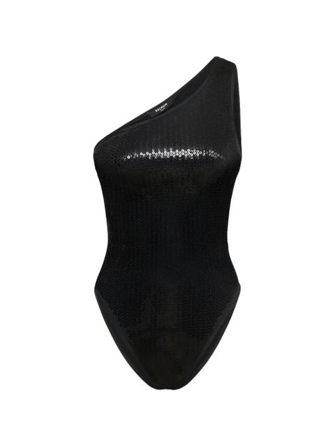 Balmain sequined one-shoulder swimsuit - Black - zdjęcie produktu nr 1