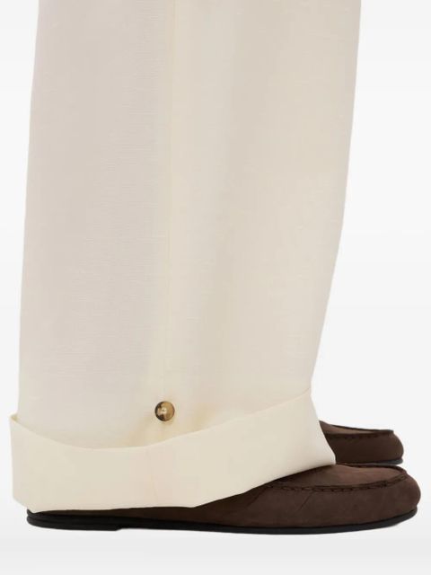 LouLou de Saison Davy pleated rolled trousers - Neutrals