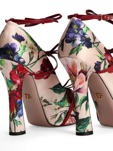 Dolce & Gabbana floral-print pumps - Neutrals