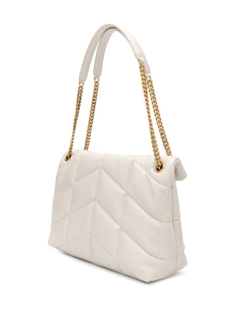Saint Laurent medium Loulou Puffer shoulder bag - White