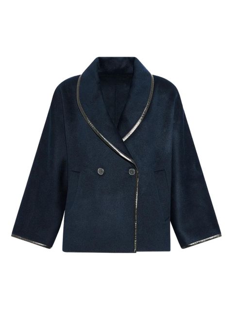 Yves Salomon double-breast coat - Blue - zdjęcie produktu nr 1