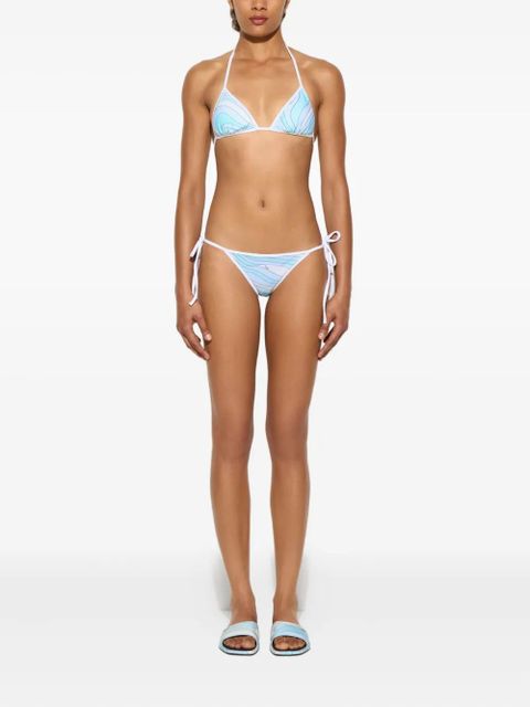 PUCCI marmo-print side-tie bikini bottoms - Blue
