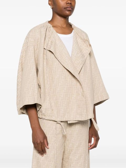 FENDI FF-jacquard drawstring jacket - Neutrals
