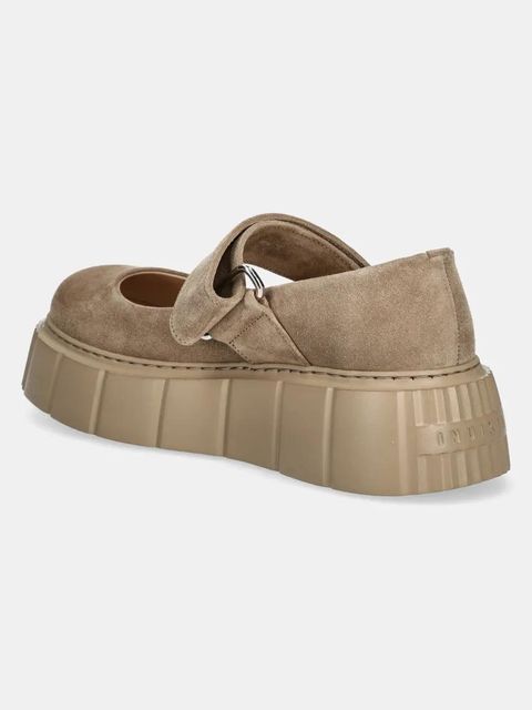 Inuikii baleriny zamszowe Matilda M.J. Suede damskie kolor beżowy na platformie 1012.005.0021.250 / 30102-058